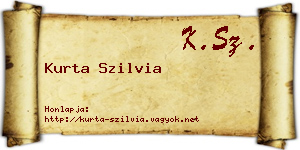 Kurta Szilvia névjegykártya